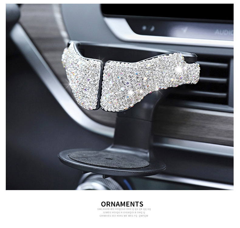 Qìchē Rhinestone Car Cup Holder Air Vent Drink Rack (Car cup holder/beverage holder) - white