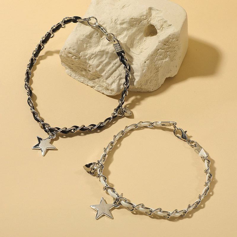 Creative Minimalist Star Magnetic Snap Pu Good Friend Bracelet display picture 7