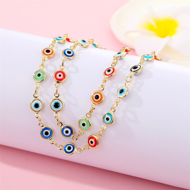 Nouveau Collier Oeil Couleur Rétro Bracelet Chaîne Clavicule Oeil Démon display picture 2