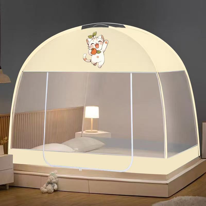钢丝蚊帐家用新款免安装蒙古包卧室出租屋婴儿童全底防蚊帐篷|undefined