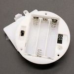 3节7号嵌入式白色圆形带盖带开关电池盒 AAA4.5V串联灯盘电池底座