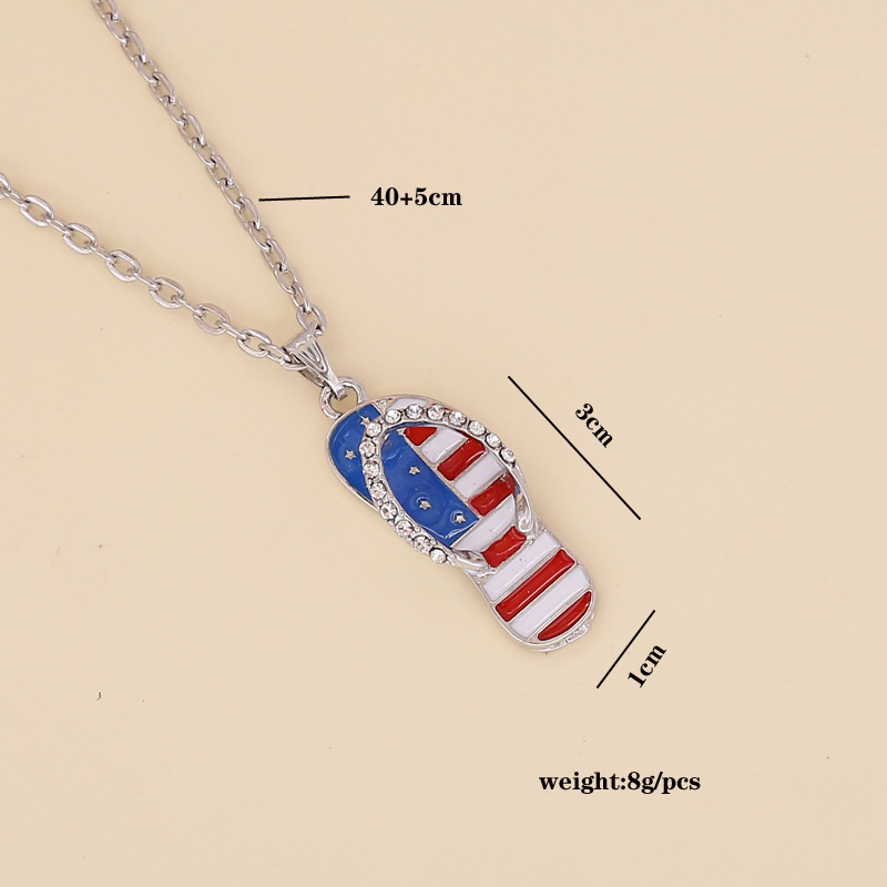 Nihaojewelry Großhandel Schmuck Neue Amerikanische Flagge Hausschuhe Halskette display picture 1