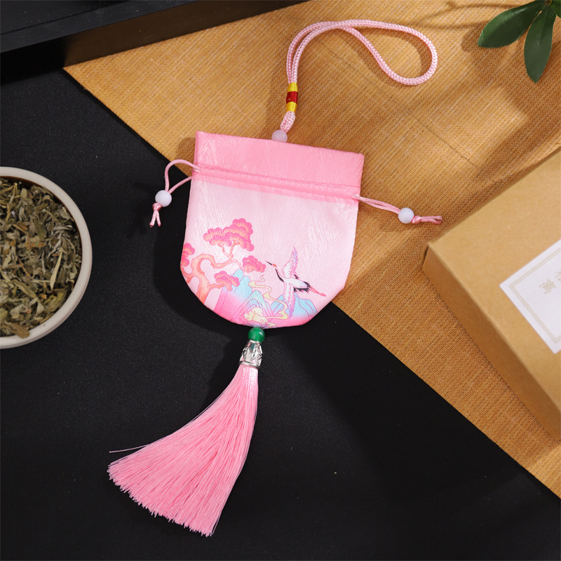 Zen estilo chino tradicional estilo antiguo brocado bolsa Dragon Boat Festival bolsita bolsa vacía bolso de la joyería bolsita bordado monedero bolsita