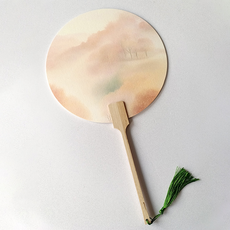 Nuevo abanico de grupo en blanco al por mayor para puestos escénicos, abanico de pintura, abanico de pintura pintada a mano de bricolaje, abanico de grupo de papel de arroz de caligrafía de estilo chino