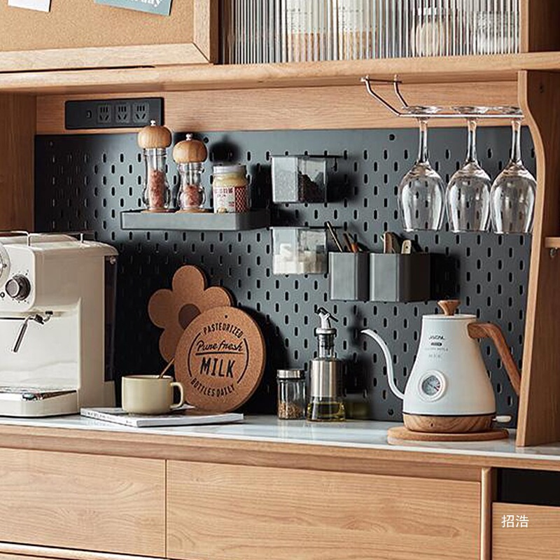 Sideboard Perforated Board Accessories Hook Hanging Cup Fanwu Original Desk Ls Wood Industry Storage Box Coffee Storage Rack