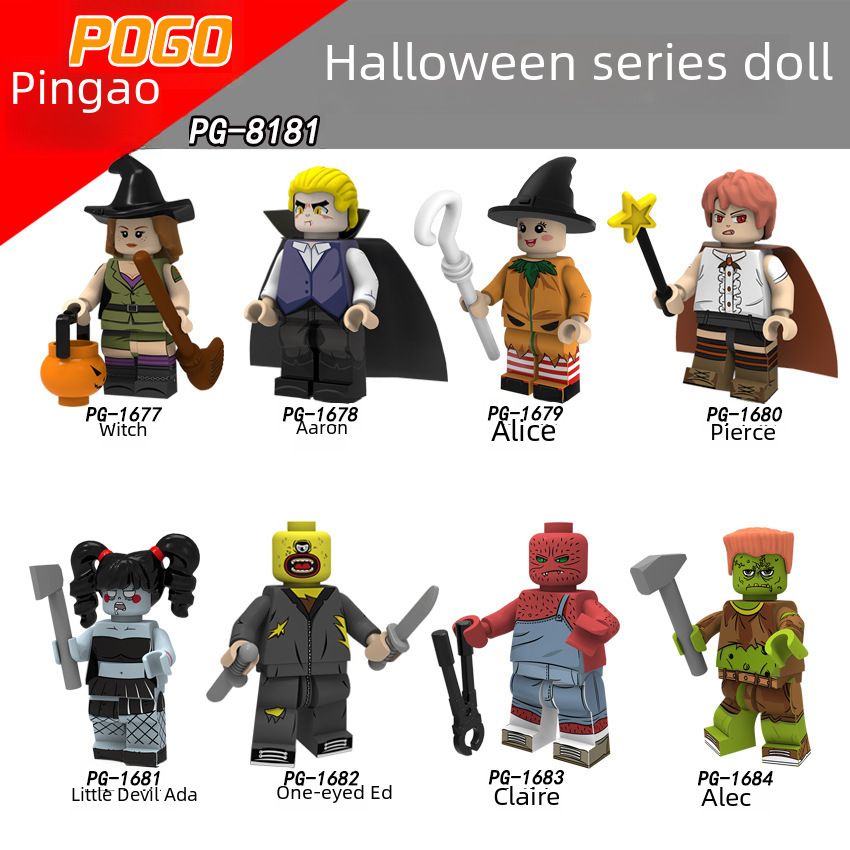 PINGO 빌딩 블록 PG8080 제 3 자 할로윈 8174 호박 뱀파이어 여왕 PG8181 장난감