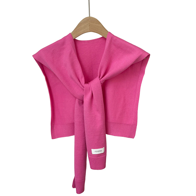 Versión coreana del chal de punto de color sólido, ropa de moda de alta gama, aire acondicionado, protección del cuello, protección solar, chaleco pequeño, bufanda cálida