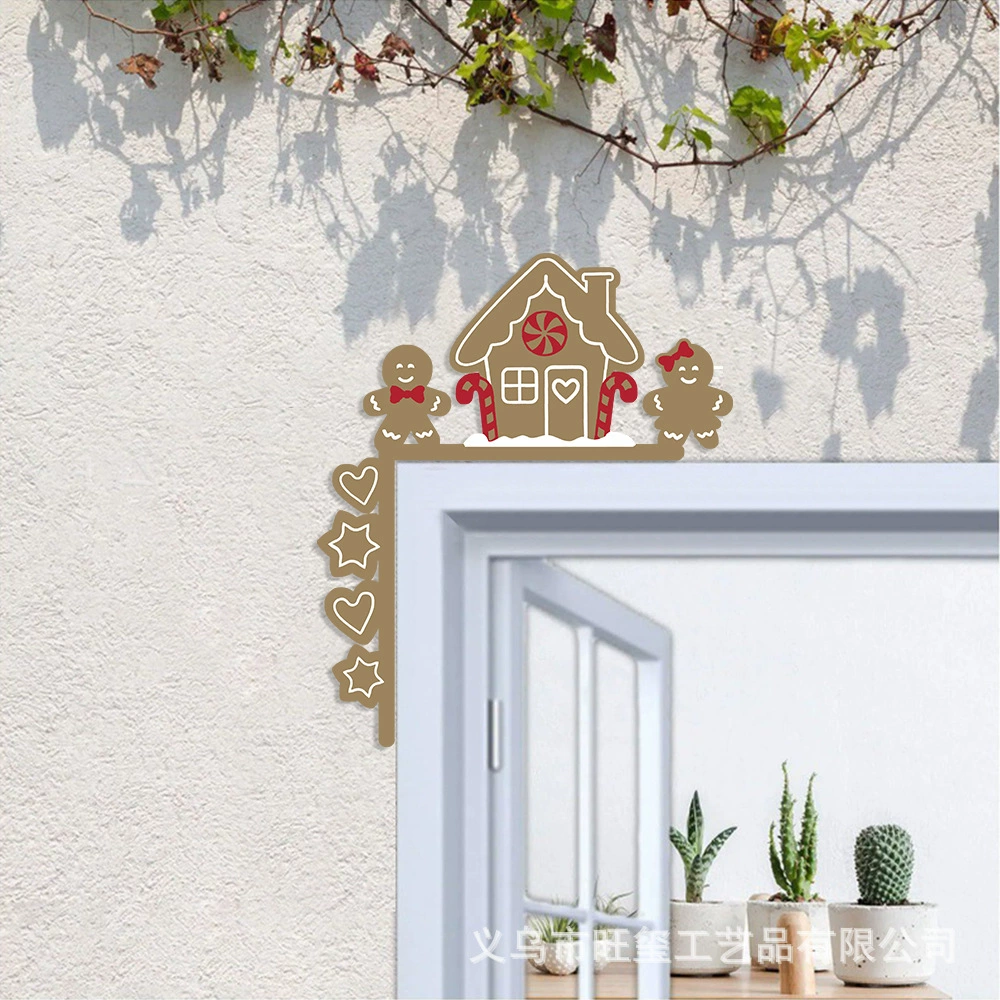 Трансграничные рождественские деревянные поделки Дверные рамы Декор Внутренние окна Угловая сцена для вечеринок Домашние товары