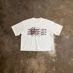 ヨーロッパとアメリカのクロスボーダーy2kプリントTシャツ半袖ラウンドネックトップパーソナライズされたダークレトロトレンドINSルーズヒップホップTシャツ