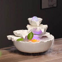 陶瓷鱼缸风水轮流水喷泉摆件循环水办公桌装饰客厅桌面招财风水球