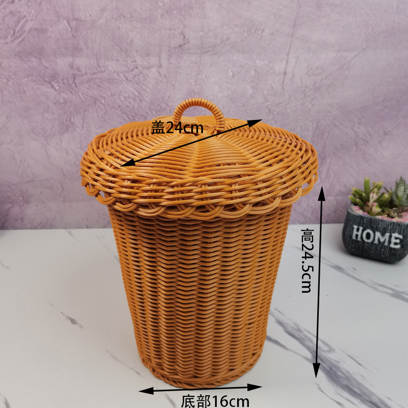 Cesta de lavandería tejida cesta de lavandería Cubo de almacenamiento de juguete Almacenamiento de lavandería de gran capacidad Lou cesta de almacenamiento de lavandería doméstica