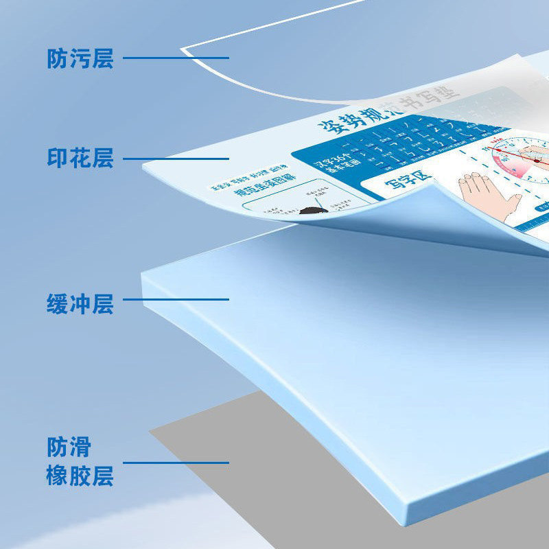 小学生向けの正しい鉛筆持ち姿勢、書道練習用ライティングパッド、テーブルボード、ロゴ付き滑り止めライティングパッド|undefined
