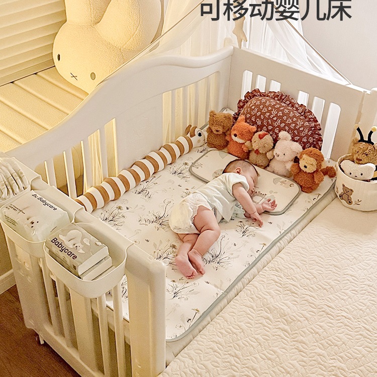 Baby Crib Removable Multifunctional Newborn Splicing Bed Cradle Portable Infant Paint-Free
