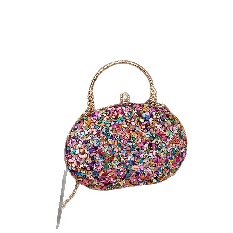 Bolsa de cena de diamantes transfronterizos mayorista de damas bolsa de cena de diamantes oval bolsa de fiesta de lujo bolsa de mano boda