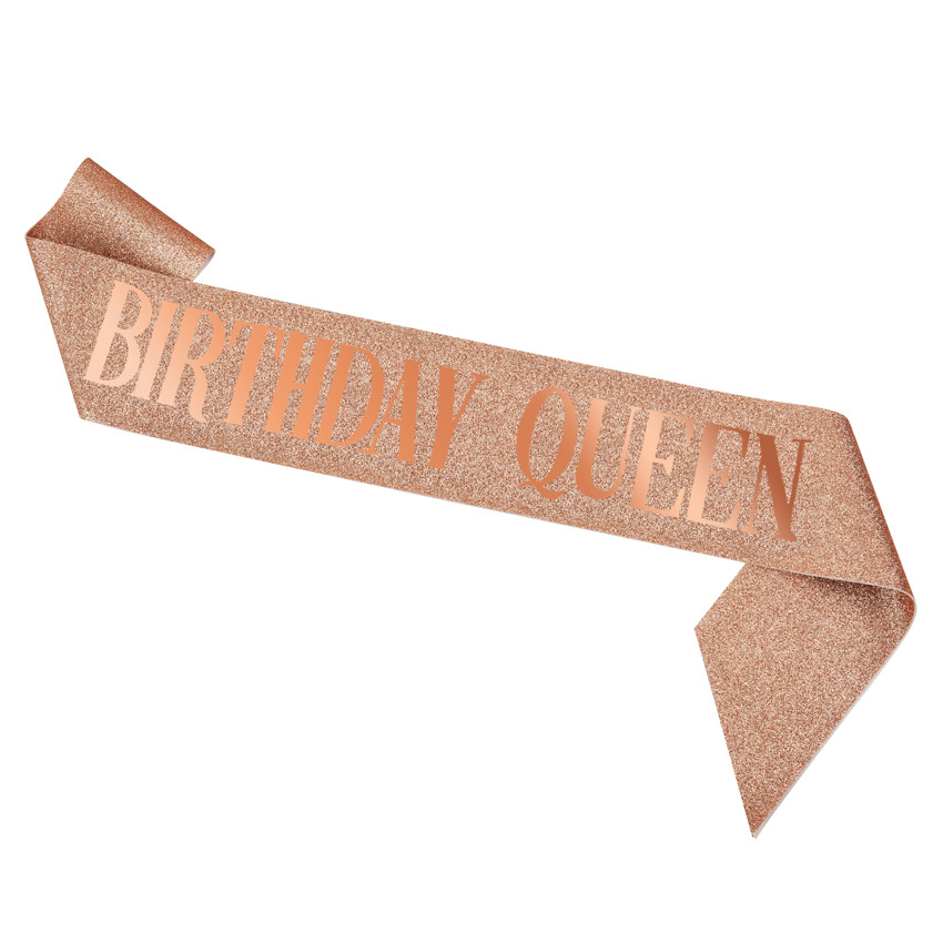 DEG0069 玫瑰金色肩带 BIRTHDAY QUEEN