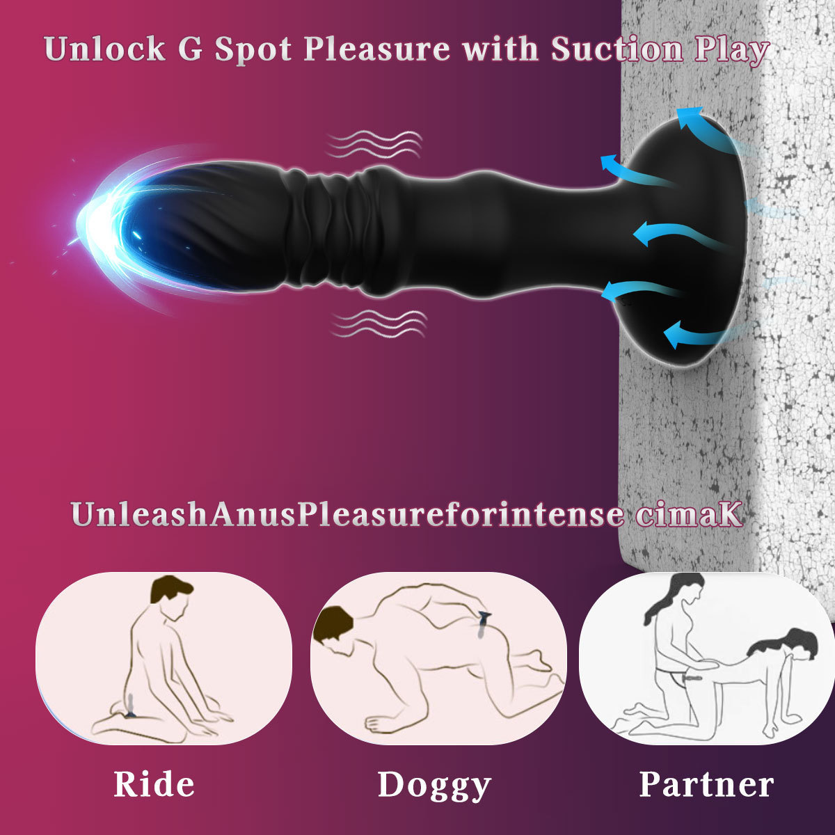 App-Controlled Retractable Silicone Prostate Massager with Vibrating Anal Beads — detail image 20