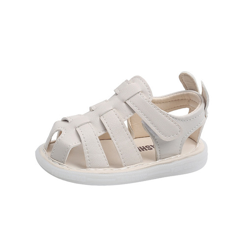 Baby Baotou Sandals Korean Style Solid Color Flash Shoes  Summer New Beach Shoes Girls Toddler Shoes Soft Bottom Wholesale