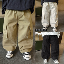 童酷2025男童秋款湖州织里童装百搭中小童工装裤洋气纯色儿童裤子