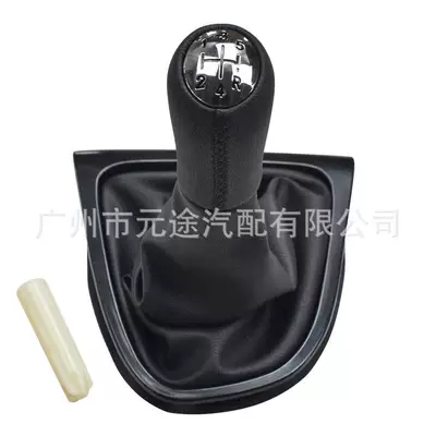 Suitable for Renault Clio 4 Iv Mk4 2013-2016 Left-Hand Drive Gear Shift Knob Dust Cover Cover Gear Head (Cab and accessories) - sk-renault41-bright-cover-black-leather-and-black-thread-5r-speed-long-head-black-frame-black-leather-case-integrated-gear-handle-left-hand-drive