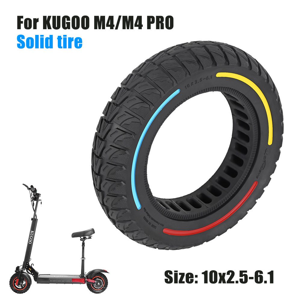 厂家直供10*2.5-6.1寸电动滑板配件多色蜂窝实心轮胎现货批发