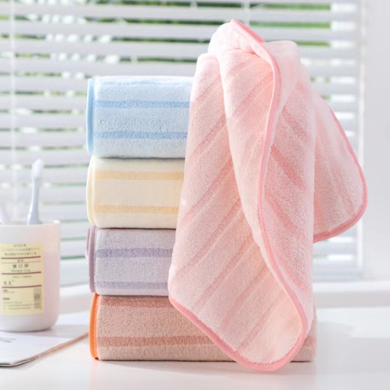 towel Merbau High density Warp Coral towel Foreign trade soft water uptake Width Color bar Cation On behalf of