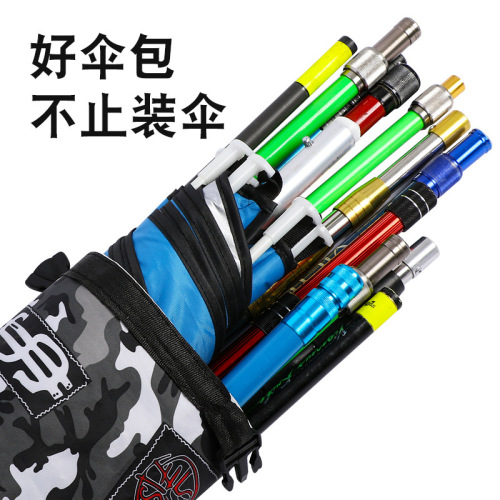 Fishing umbrella bag, outdoor fishing rod storage bag, large capacity nylon fishing gear supplies, foldable camouflage fishing bag