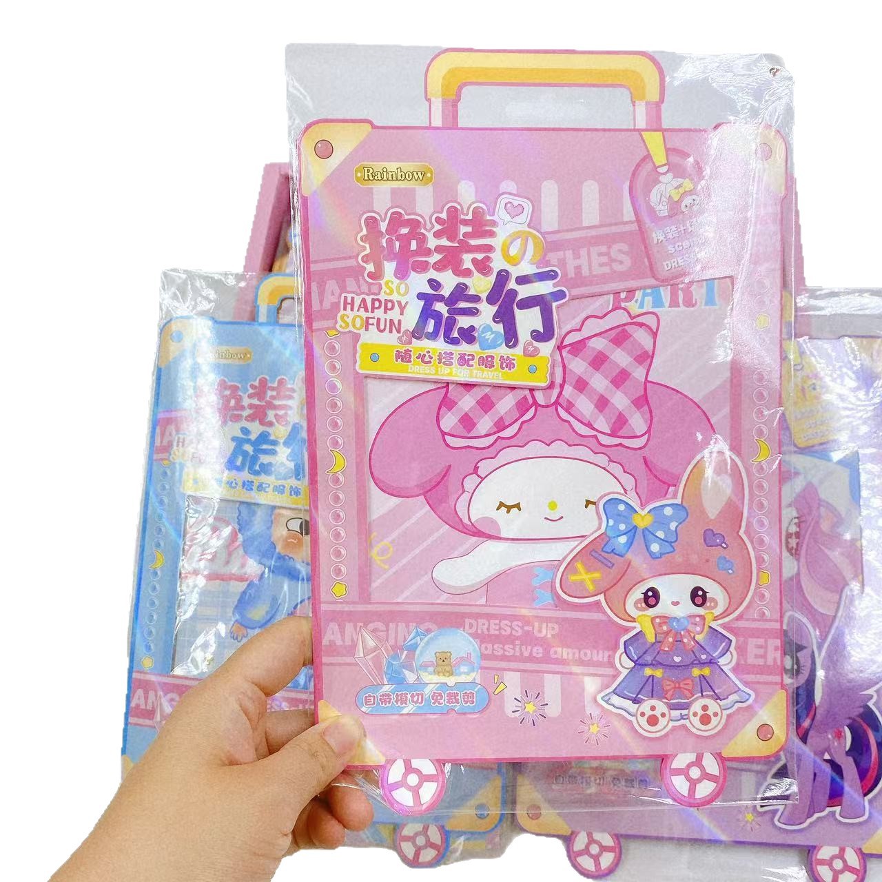 Juguetes para niños cambiando pegatinas de viaje de dibujos animados de gran tamaño adorable pegatinas cambiando de nuevo lote de rompecabezas hechos a mano