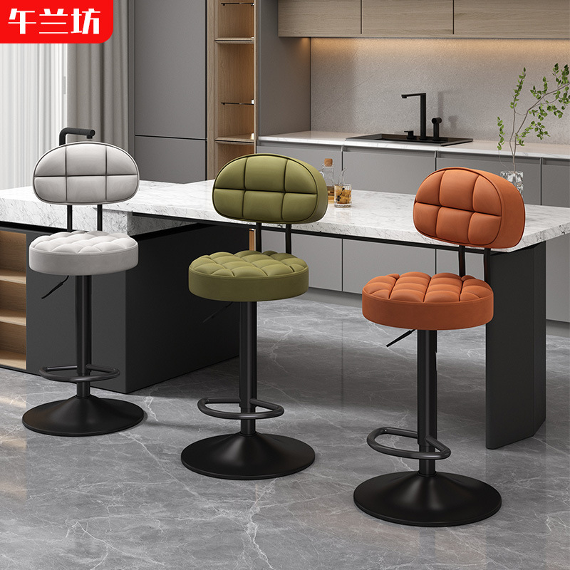 Backrest Bar Chair Wholesale Household High Stool Lift Rotating Bar Chair Cashier Front Desk High Chair Swivel Chair Bar Stool