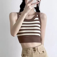 打底上衣性感短款条纹季吊带背心女夏修身外穿高腰内搭小众感设计