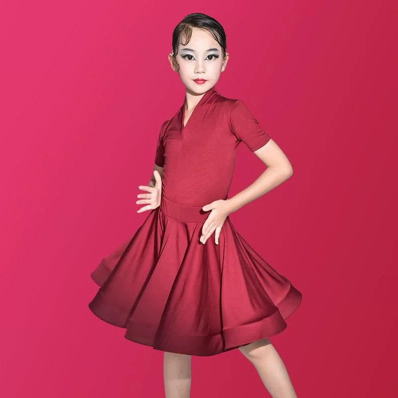 Латинская танцевальная одежда для девочек, новая детская сценическая одежда, регламент соревнований, сценическая одежда, большая юбка, штат Корея