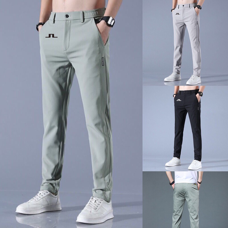 Men's Golf Pants Quick-drying Long Comfortable Casual Pants with Pocket Stretch Relaxed Fit Pants Breathable Zipper
