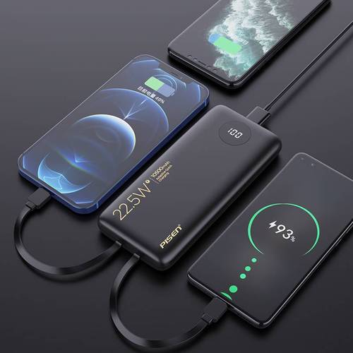 PowerCore 10500mAh Portable Power Bank with Built-in Cable, 22.5W Bidirectional Fast Charging PD Mobile Power Bank with Data Cable