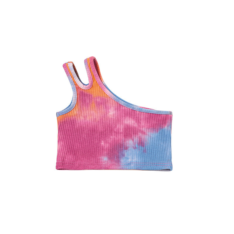 Chaleco DE LOS NIÑOS transfronterizos camisola de verano moda europea y americana casual de color sólido de algodón cuello redondo de la muchacha