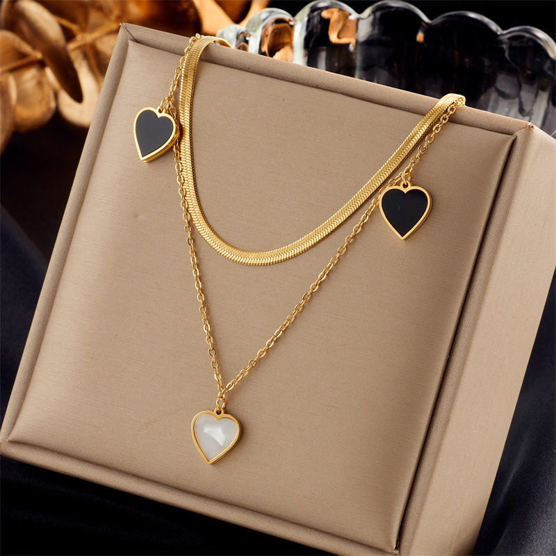 Women's Gender Wholesale Jewelry Lady Star Heart Shape Butterfly Titanium Steel Irregular Plating Necklace