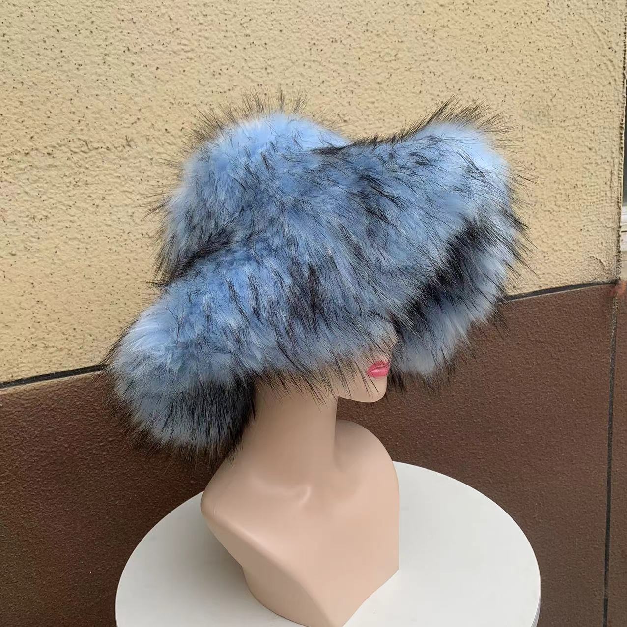 Faux Fur Bucket Hat With Wide Brim - Winter Warm Fashion Hat For Women, Soft & Cozy, Stylish & Trendy (Multiple Colors)_voghion.com