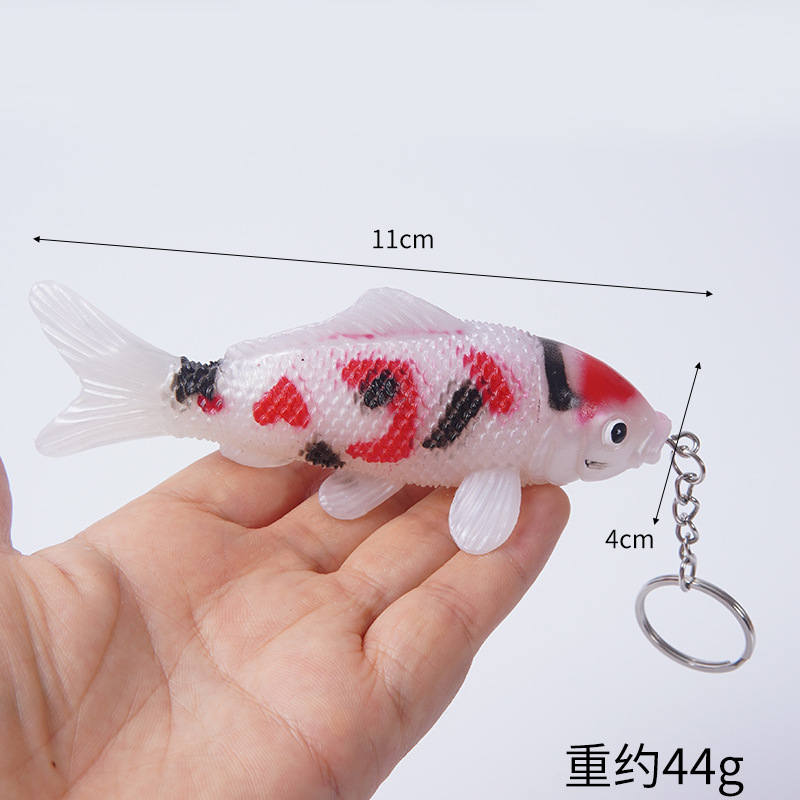 Pegamento blando de PVC simulación Koi colgante mini simulación Koi Carpa dorada modelo Koi colgante de llavero