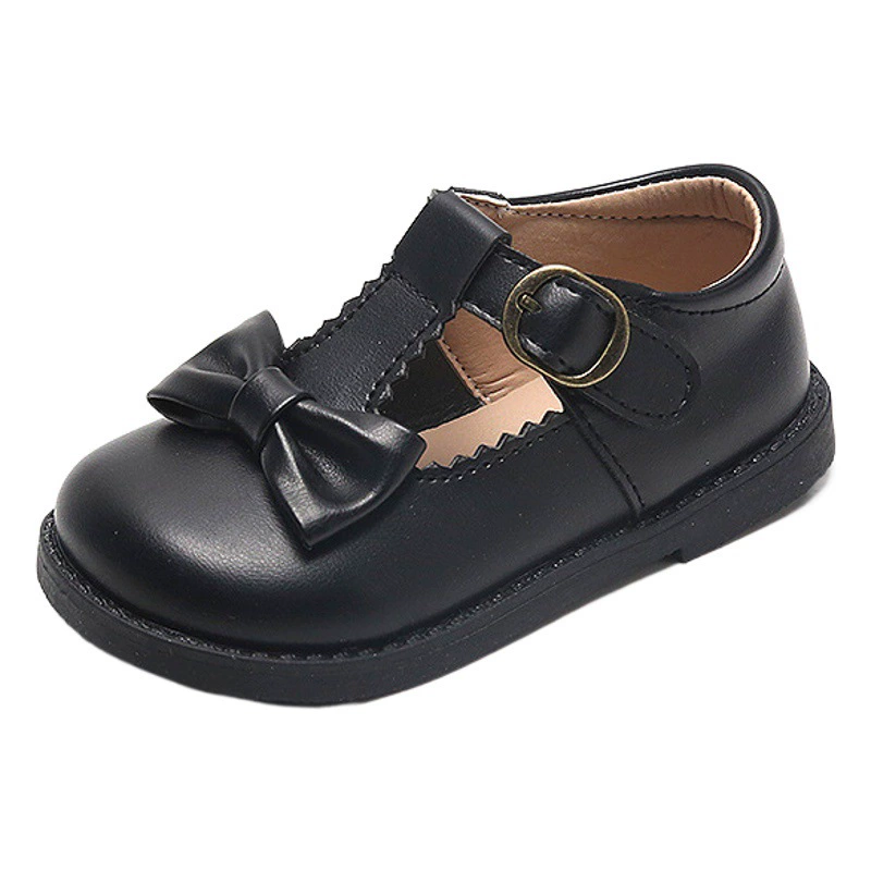 Детская Маленькая кожаная обувь с бантом, милая обувь для маленьких девочек, осень 2021, новая Корейская обувь для девочек, детская обувь