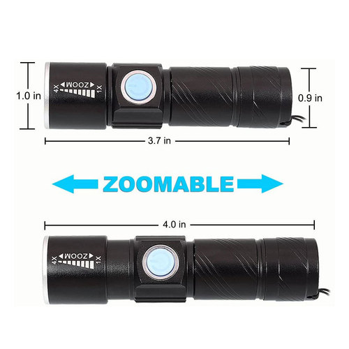 395nm UV flashlight USB rechargeable LED banknote detector UV glue curing fluorescent agent detection ultraviolet lamp