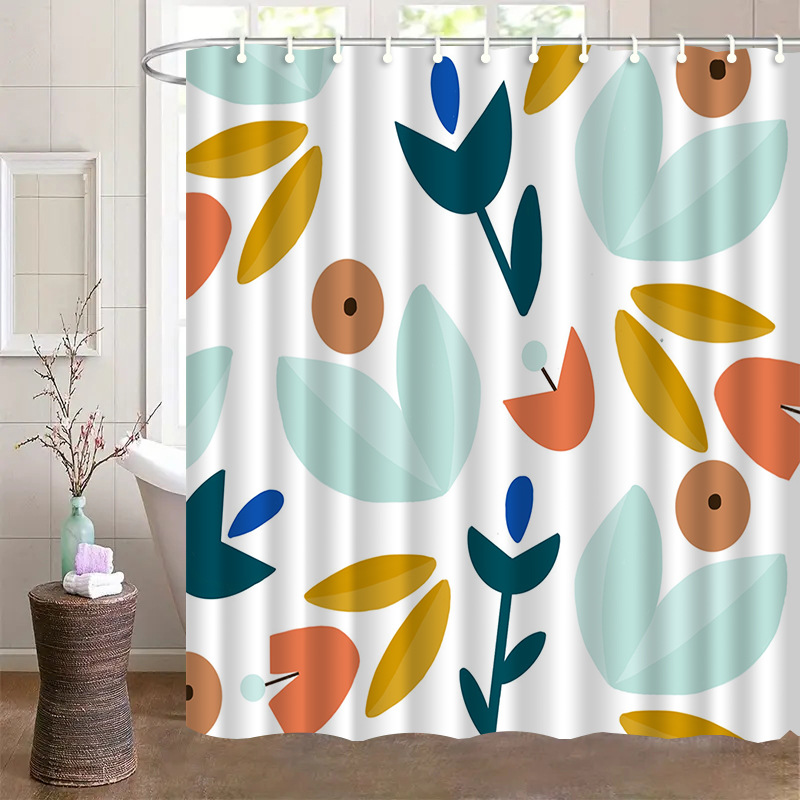 Waterproof and Mildew-Proof Thickened Shower Curtain Set, Bathroom No-Drill Partition Curtain, Door Curtain, Window Hanging Curtain, Cross-Border