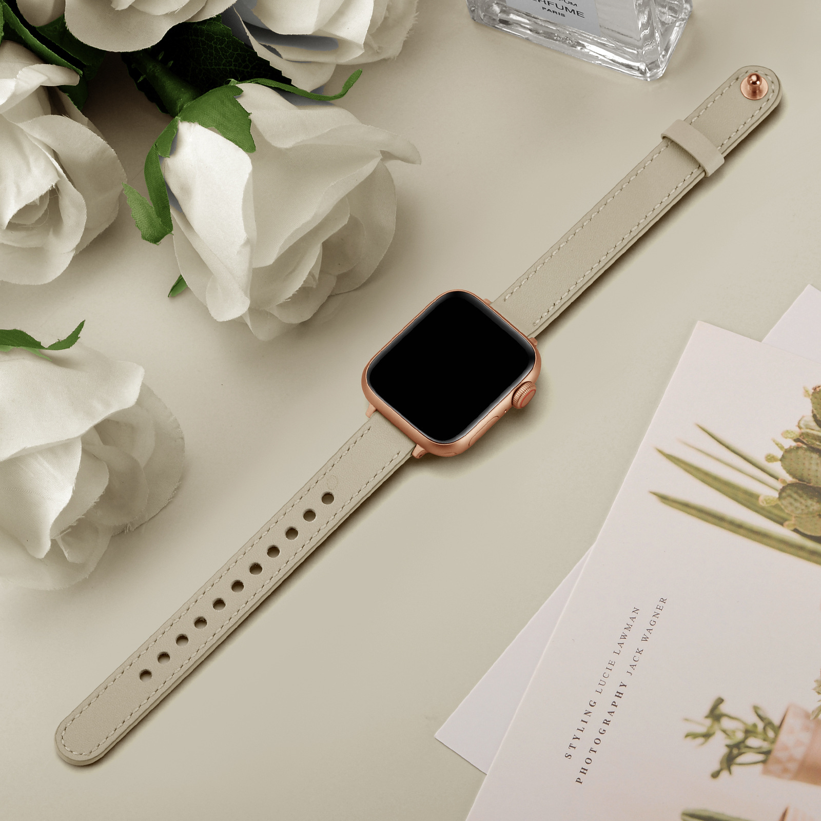 18g Weight Apple watch watchband Classification Genuine leather Material Solid Color Pattern Retro Style Retro Solid Color Apple Watch Watchband 62