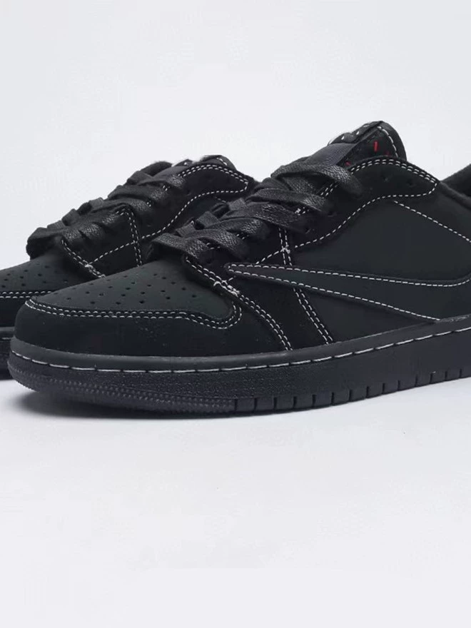 Поколение подделок Putian, кроссовки aj1 barb все чёрные/воинская молния бело-коричневые, мужские и женские, износостойкие и антискользящие