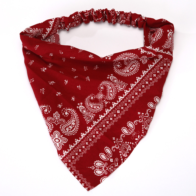 Bohemian Paisley Triangular Elastic Headband Headwrap For Men_voghion.com