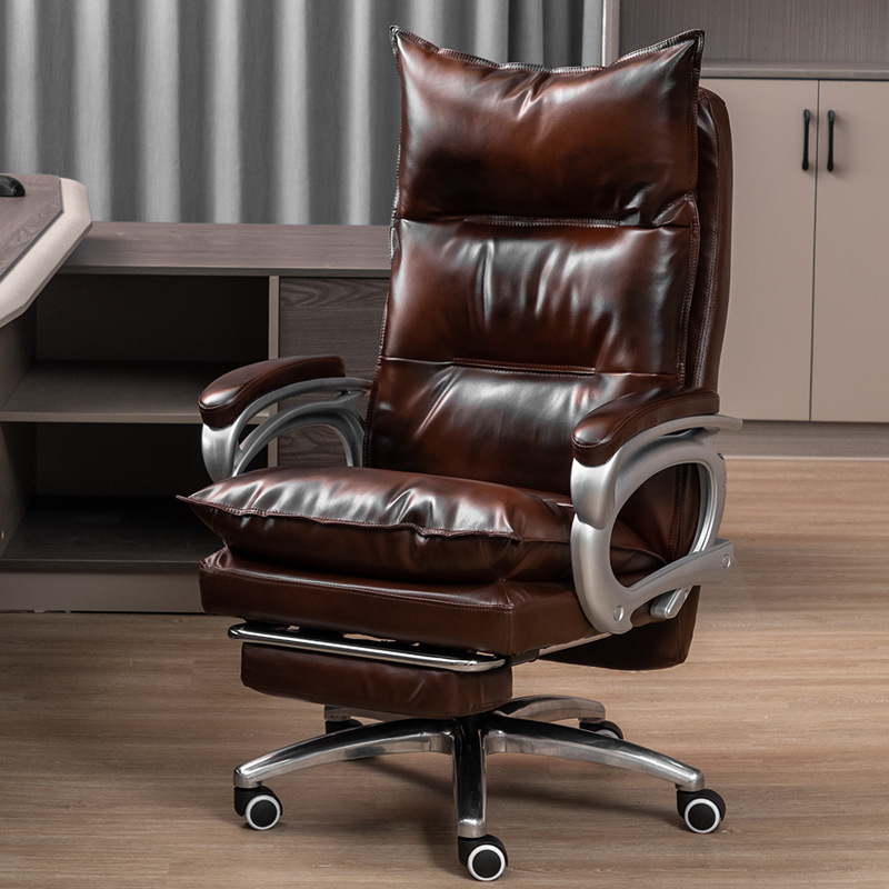 Office Boss Chair Leather Reclining Computer Chair Home E-sports Lazy Sofa Chair Comfortable Sedentary Office Chair