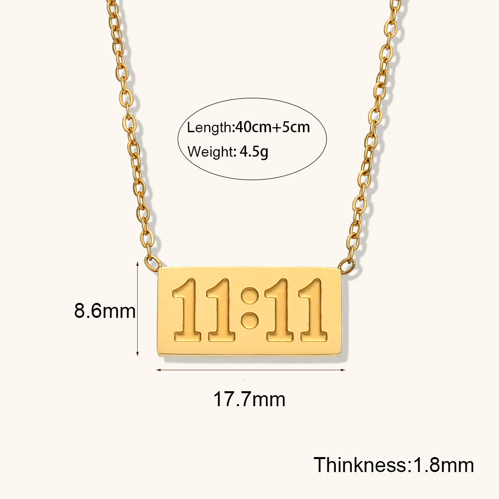 Stainless Steel Simple Style Classic Style Number Plating Pendant Necklace display picture 1