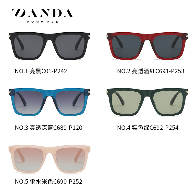 Nuevas gafas de sol polarizadas de moda gafas de sol cuadradas de gran marco TR7528 gafas de sol de viaje a prueba de rayos UV