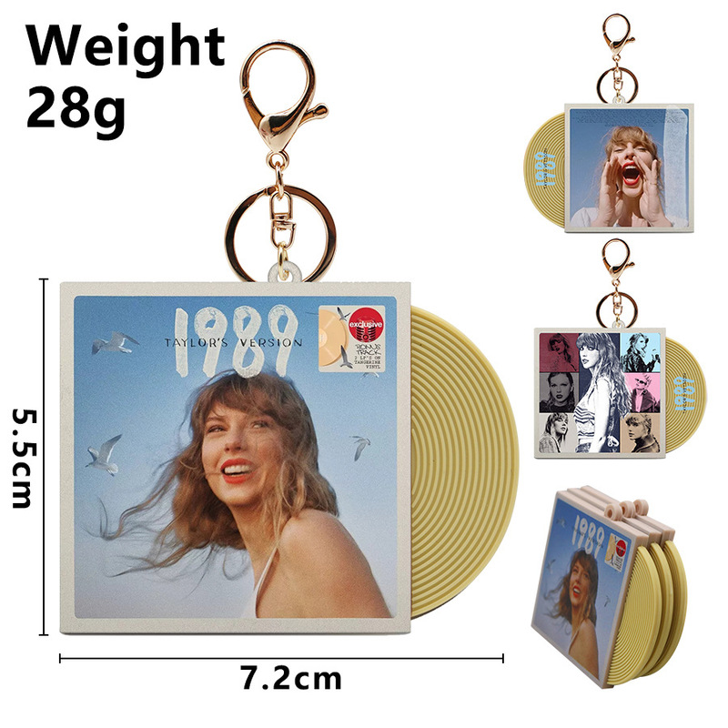 Taylor Taylor Swift 1989 album CD album keychain mildew fan star peripheral pendant Taylor Taylor Swift 1989 album CD album keychain mildew fan star peripheral pendant