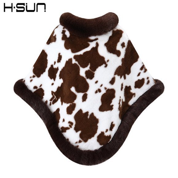Capa tipo chal de otoño e invierno 2026, nueva bufanda de piel sintética de conejo, abrigo de punto para mujer, prenda exterior holgada y versátil. image 66