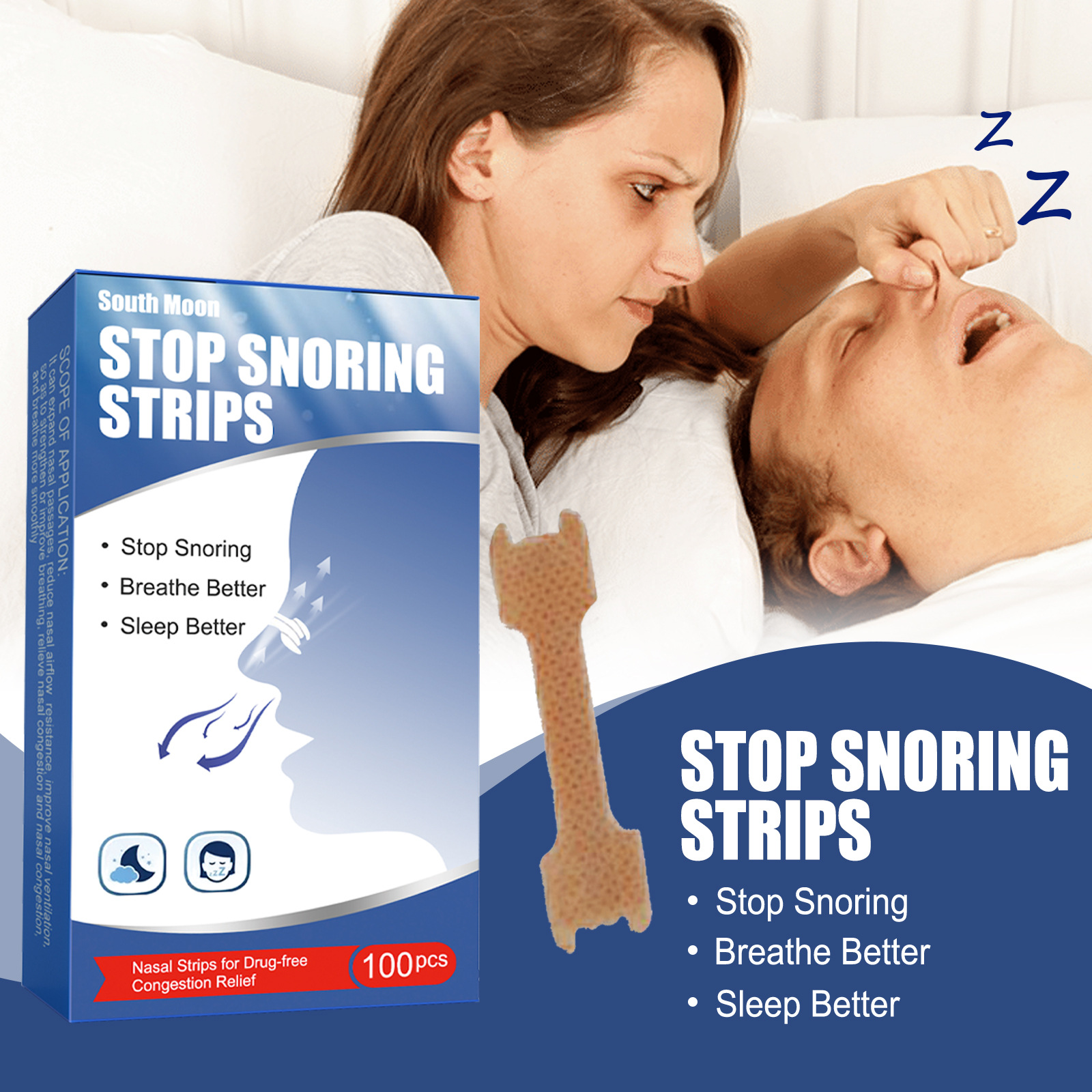 South Moon ventilation nasal patch corrects mouth breathing, prevents snoring, prevents snoring, physical expansion nasal patch prevents snoring_voghion.com