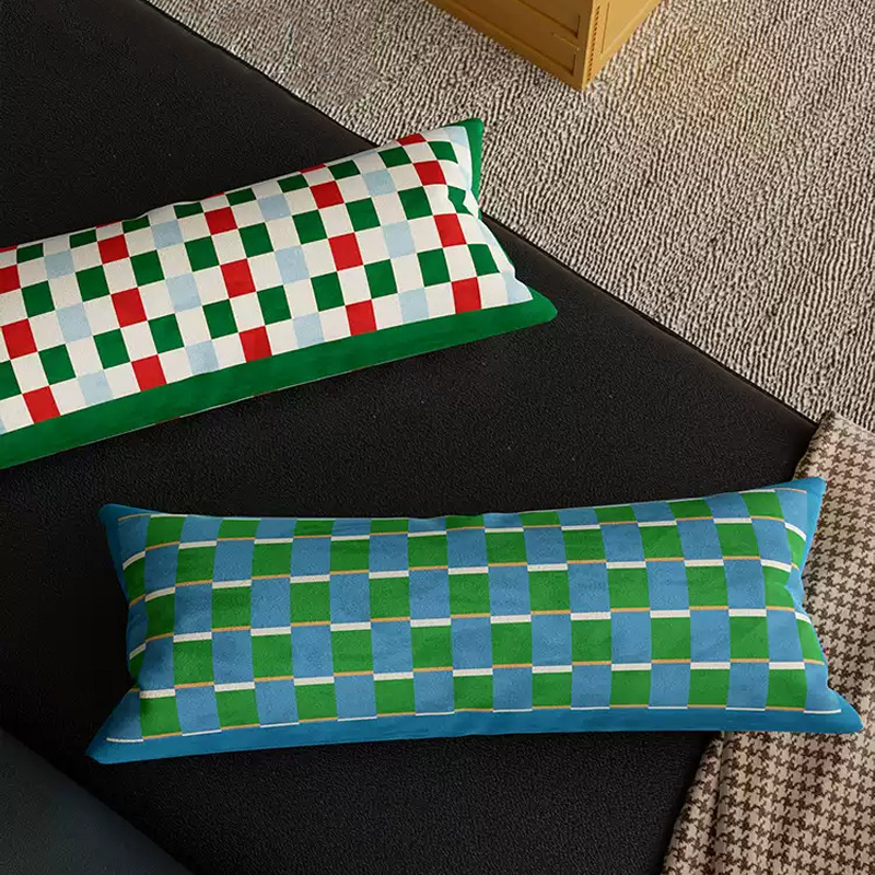 Estilo moderno estricto almohada larga sofá de sala de estar sensación de atmósfera universal almohada de cintura almohada cojín de coche siesta