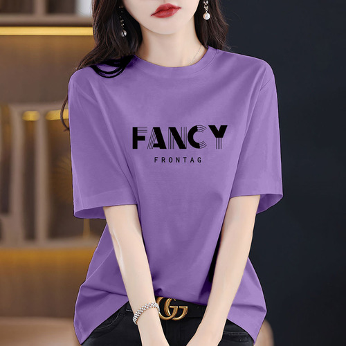 High-end Fashion 2025 New Arrival 100% Cotton Short Sleeve T-Shirt for Women Bestselling Loose Fit Versatile Anko Red Top Trendy
